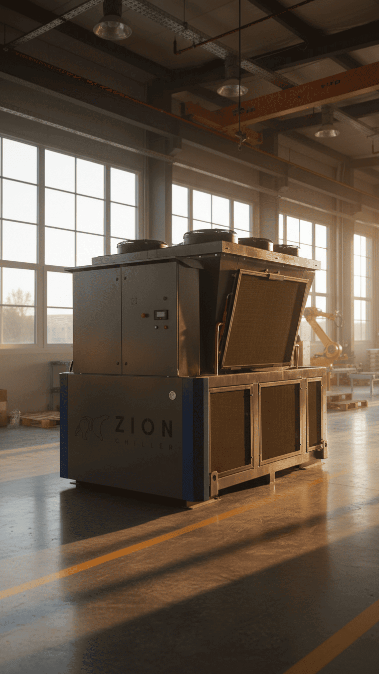 Vista técnica do Chiller Zion com manuais